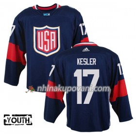 USA Dresy Ryan Kesler 17 Světový pohár v ledním hokeji 2016 Modrá Premier - Dětské